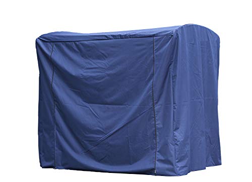 Angel Living Hollywoodschaukel Gartenschaukel Rattan 3 Sitzer (Schutzhülle Blau)