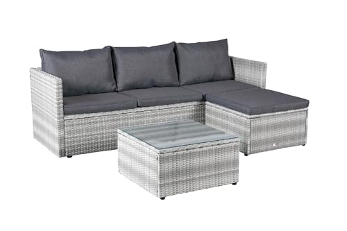 LC Garden Loungino Balkonmöbel für 3 4 Personen, Sitzgruppe mit +, Gartenlounge,, wie + Parma Geflecht