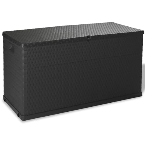 vidaXL Gartenbox Auflagenbox Kissenbox Gartentruhe Truhe Aufbewahrungsbox Garten Kissentruhe Mehrzwecktruhe Anthrazit 120x56x63cm PP Rattan