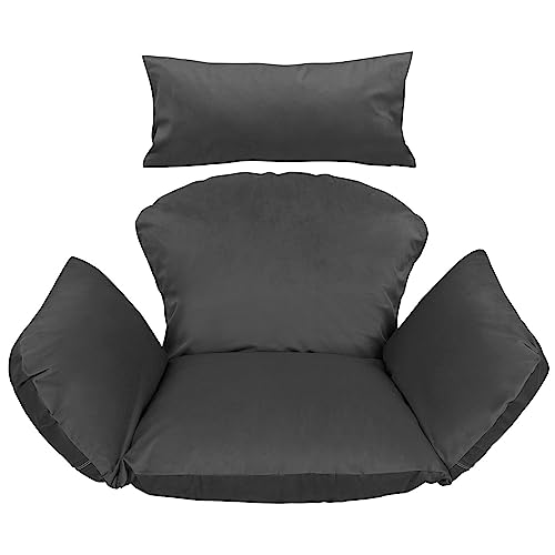 Ferocity Hängesessel Kissen, Polster, Auflage für Polyrattan/Rattan Indoor Hängeschaukel, Hängekorb, Schaukel Korb, Rückenkissen in der Farbe Grau [114]