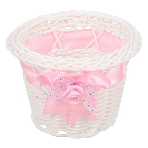 SHINEOFI Kleiner Geflochtener Rattankorb Süßigkeitenkorb und Blumenkorb für Hochzeit Party und Dekoration Robuster Aufbewahrungskorb aus Natürlichem Material Multifunktional für Zuhause
