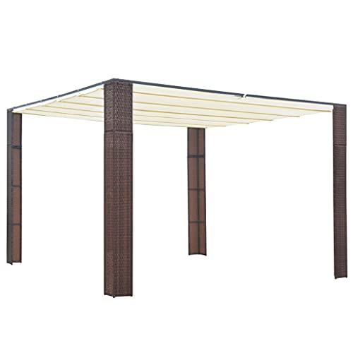 vidaXL Pavillon Dach Poly Rattan 300x300x220 cm Gartenpavillon Partyzelt Zelt