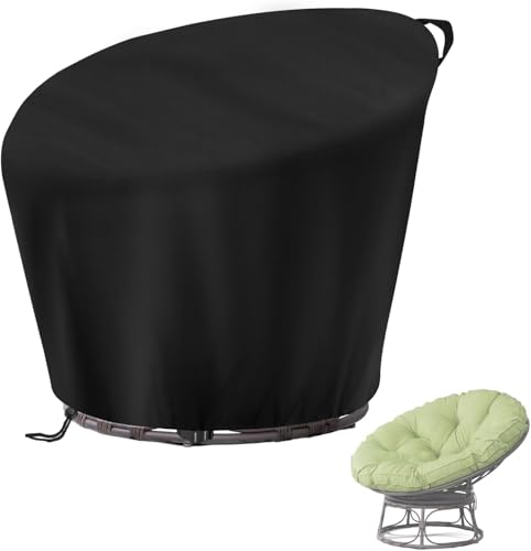 Iptienda Papasansessel Abdeckung, Rattansessel Abdeckung Wasserdicht Winddicht, Hängesessel Abdeckplane Langlebig, Loungesessel Abdeckplane für Schaukelsessel und Hängesessel Outdoor - 119x89/46cm