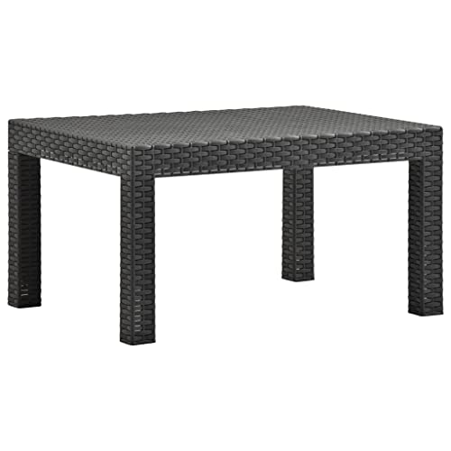 vidaXL Gartentisch Couchtisch Beistelltisch Balkontisch Terrassentisch Teetisch Gartenmöbel Tisch Outdoor Anthrazit 58x58x41cm PP Rattan
