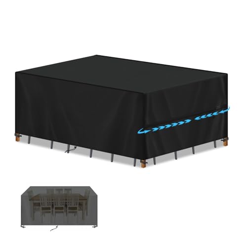 SIMPHAUS Abdeckhaube Gartenmöbel Abdeckung Gartentisch UV Beständig 420D Oxford Gewebe Schutzhülle Gartenmöbel,Tischabdeckung Outdoor Wetterfest,Plane für Gartenmöbel,Rattan Couch 190x90x80cm