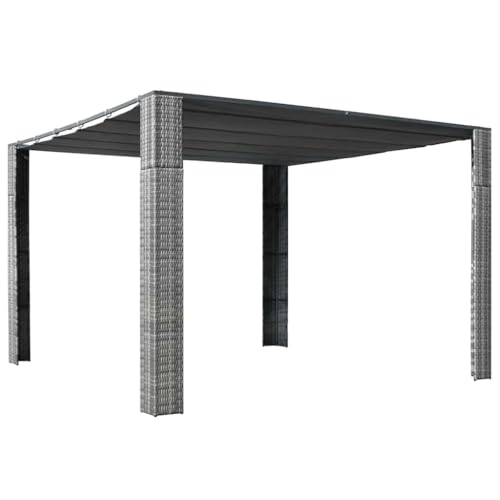 vidaXL Pavillon Dach Poly Rattan 300x300x200 cm Partyzelt Zelt Gartenpavillon