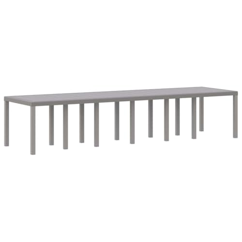 vidaXL Garten-Esstisch Hellgrau 350 x 100 x 73 cm Poly-Rattan, Moderner Gartentisch, rechteckig, robuster Poly-Rattan für die Terrasse, wetterfeste Sitzgelegenheit