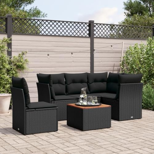 Festnight Balkon Klein mit Stauraum Balkon Sofa Rattan Sofa Gartenlounge Rattansofa Gartensofa Ecksofa Sofa Outdoor Polyrattan Balkonmöbel Couch Gartenmöbel Ecklounge