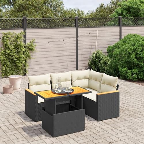 Amorsee Balkon Lounge Verstellbare Tischplatte Loungemöbel Balkon Sofa Rattan Gartensofa Gartenlounge Klein Ecklounge Lounge Möbel Outdoor Gartenmöbel Ecksofa Balkonmöbel Balkonsofa