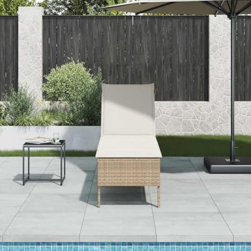 Mokuyary Auflage Beige 55x200x44 cm Poly Relaxliege Liegesessel Sitzkissen Gartensessel für Innen, Außeneinsatz