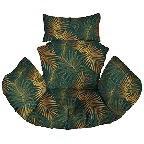 Ferocity Hängesessel Kissen, Polster, Auflage für Polyrattan/Rattan Hängeschaukel, Hängekorb, Schaukel Korb, Rückenkissen Palm Grün [114]