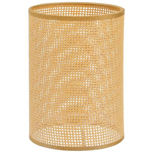 NUOBESTY Rustikaler Lampenschirm aus Gewebtem Rattan, E27, Zylindrische Lichtabdeckung für Wohnzimmer, Schlafzimmer, Bodentisch, Lichtersatz