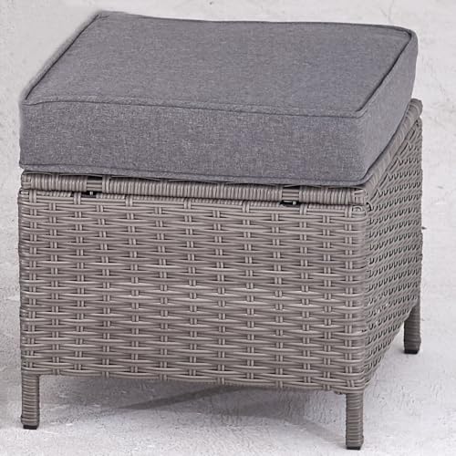 Calma Lux® Poly 2 stück Kissen Gartenhocker Sitzhocker Fußhocker Rattanhocker Balkon Sitzhocker Gartenmöbel 40x40x40cm ? (Grau)
