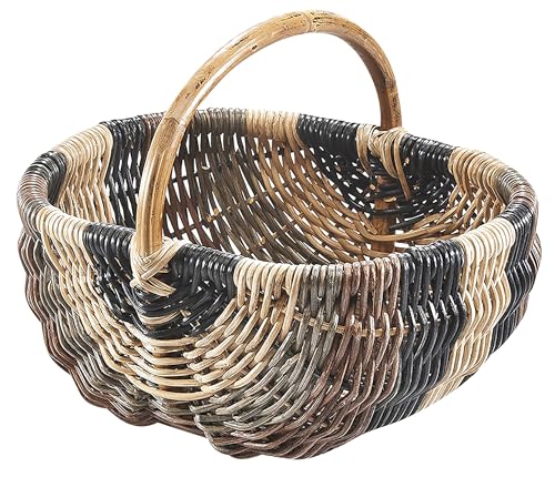 Kobolo Einkaufskorb Korb Rattankorb geflochten - Rattan - multicolor hellbraun
