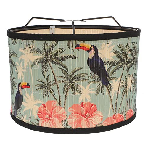 DOITOOL 1stk E27 Lampenschirm Aus Bambus Trommel Lampenschirm Abdeckung Für Tischlampen Schatten Rattan- Clip Am Lampenschirm Veranda-laternenschirm Decke Schmiedeeisen Groß Stehlampe