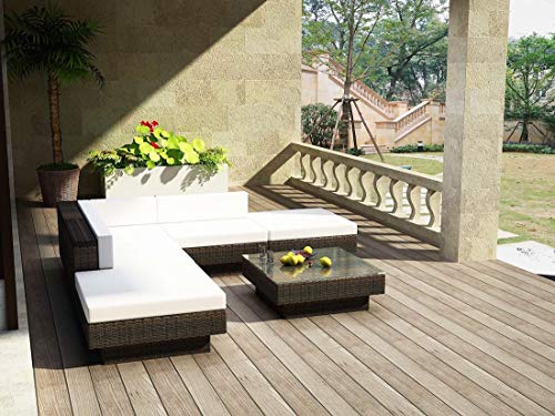 DEKO VERTRIEB BAYERN Luxus Premium Rattan Lounge Set Polyrattan Polyrattan Gartenmöbel