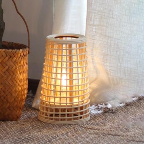 GUANSHAN Rattan Weben Kerzenhalter Minimalistische Kerze Lampenschirm Personalisierte Sturm Laterne Dekoration Kreative Fotografie Props mit Elektronische Kerze Für Garten,Terrasse