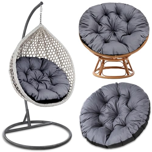 Amazinggirl Papasansessel Kissen Sitzkissen Hängesessel 100cm   Polster für Korbsessel Papasan Chair Lesesessel für Outdoor Indoor rund groß Graphit Farbton B