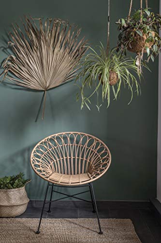 Vintagehaus Gartenstuhl Hacienda Rattan Natur Peacock In/Outdoor Massives Metallgestell