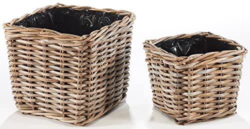 Kobolo Pflanzkorb Pflanzschale aus Folie kubu Grey grau im 2er Set