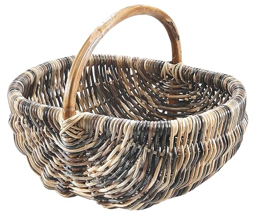 Kobolo Einkaufskorb Korb Rattankorb geflochten - Rattan - multicolor dunkelbraun