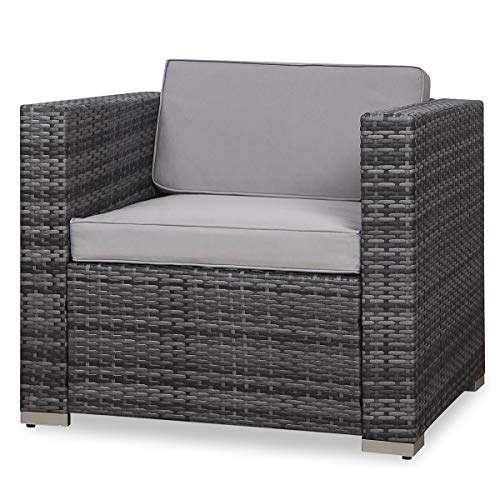 SVITA Rattan Sessel Ergänzung Zubehör Polyrattan Couch California Lugano grau