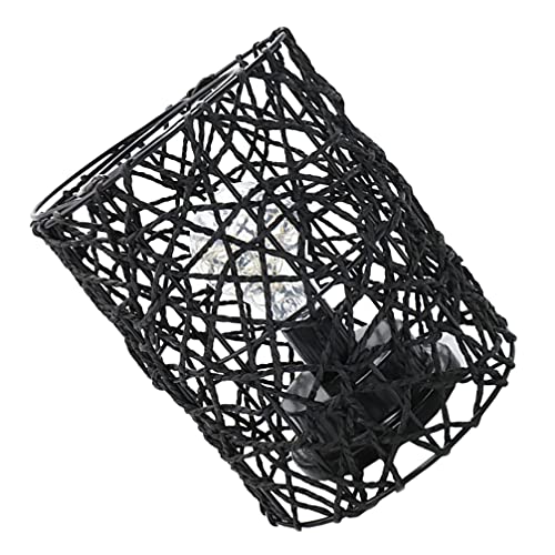 Uonlytech Tischlampe Rattan Bambus Tisch Lampe Auge Fürsorglich Schlafzimmer Nacht Nachtlicht Retro Schreibtisch Lampe Lesen Licht Wohnkultur Und Handwerk Schwarz Schreibtischaufsatz