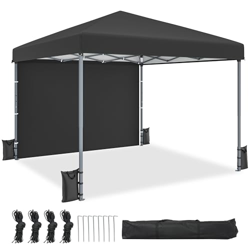 YITAHOME Pop-Up-Pavillon mit Netzseiten, 3x3Meter, höhenverstellbar, Doppeldach, Festzelt, Pavillon mit Aufbewahrungstasche, für Garten, Hinterhof, Terrasse, Party Freien, Camping, Märkte,