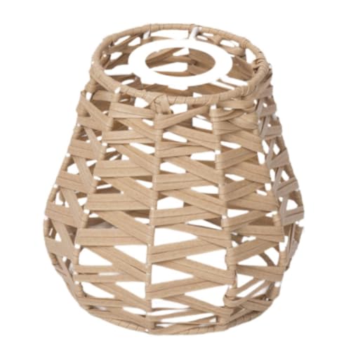 Muuookka Leichtes Nachahmung Rattan Gewebter Lampenschatten Kleiner Lampenabdeckung Rustikaler Anhänger Leichter Schatten Easy Installieren Sie Glühbirnenschutz