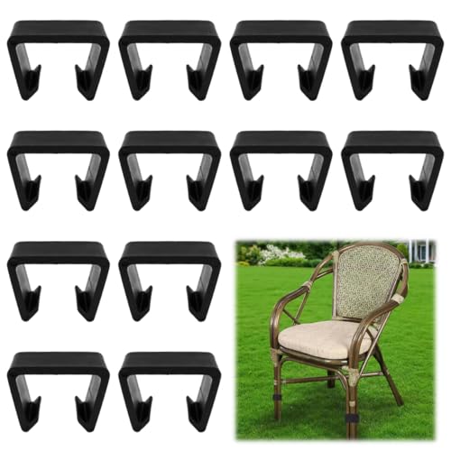 12 Pieces Möbel Verbinder, Sofa Clip Halteklammern, Möbel Gartenmöbel Verbinder Clips, Möbel Clips Clips, für Gartenmöbelset Modul Outdoor Couch Patio Möbel (Schwarz)