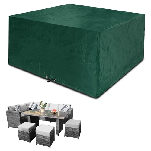 Funshot Gartenmöbel Abdeckungen Wasserdicht, 200x200x90cm Outdoor Patio Abdeckung, Garten Quadratisch Tisch Abdeckung, Winddicht, Anti UV für Stuhl und Tisch Sofa Abdeckung