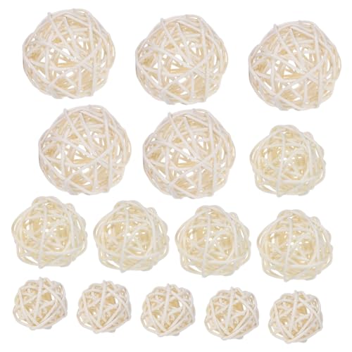Garneck Rattankugeln Dekorationen 15 Stück Verschiedene Größen Hängedekor Für Hochzeit Weihnachtsfeier Zuhause