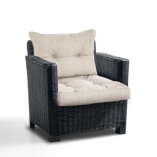 Best Wool Kissen für Gartenmöbel   Loungekissen für Stuhl   Hochwertiges Polypropylen   Inkl. Sitzkissen 60x60 + Rückenlehne 60x40