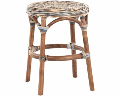 Korb-Outlet Hocker aus natürlichem Rattan/Rattanhocker Rund/Beistell-Hocker/Schemel (Mehrfarbig)
