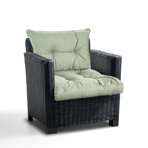 Best Wool Kissen für Gartenmöbel   Loungekissen für Stuhl   Hochwertiges Polypropylen   Inkl. Sitzkissen 50x50 + Rückenlehne 50x40
