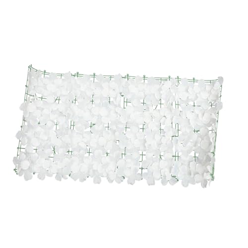 ibasenice 1 Rolle künstliche Pflanzenhecke Zaunplatte Blumenzaun Pflanzen Bildschirm Grün künstliche blüten Artificial Flower dehnbarer Gartenzaun Hochdruck Polyethylen Weiß