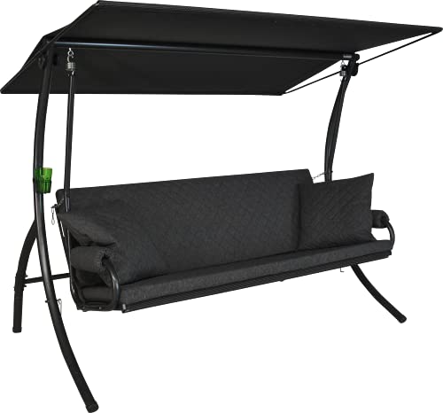 Angerer Elegance Joy – Schaukel zum Sitzen, Liegen & Entspannen, inkl. Bett Funktion, einfache Montage, Made in Germany, hochwertiger Stoff, Dunkelgrau