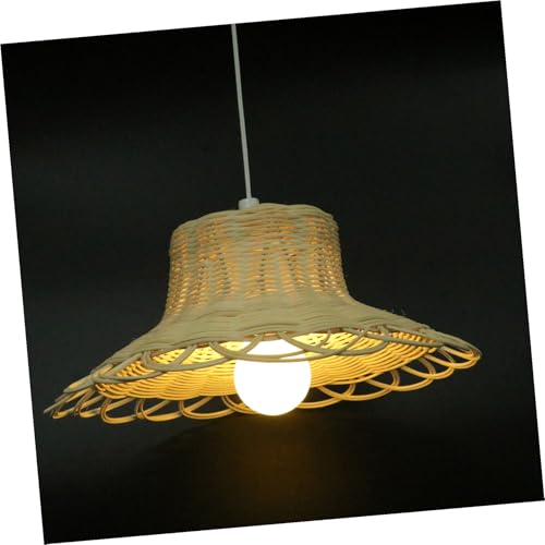 Ipetboom Rattan Lampenschirm Deckenleuchte Kreativer Korbgeflecht lampenschirm Natürlicher Boho Stil Für Schlafzimmer Wohnzimmer Hotel Deko