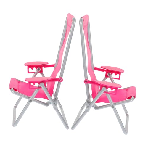 HYTROVE 2Stücke Mini Liegestuhl Klappbare Strandstühle für Mini und Garten Dekoration für Landschaftsdeko Bastelprojekte und Fotorequisiten Einzigartiges Design