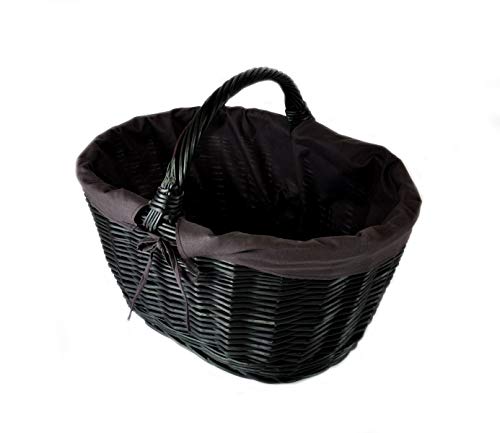 Einkaufskorb Rattankorb Weidenkorb Flaschenkorb Geschenkkorb geflochten BTH 46/33/24cm (36 mit Henkel) stabiler Tragekorb aus Weide