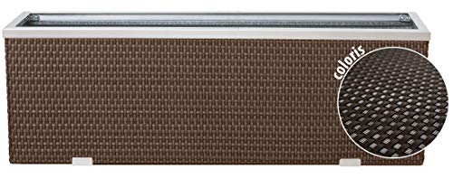 RATTANART Polyrattan Pflanzer mit Aluminiumrahmen, Dunkelbraun, SG03198RD02