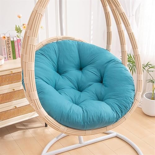 GYCS Hängesessel Kissen, Polster, Auflage Für Hängeschaukel, Auflage Für Polyrattan/Rattan Hängeschaukel, Hängekorb, Schaukel Korb, Schaukelkissen Rückenkissen in Der Farbe,Bird Blue,50cm